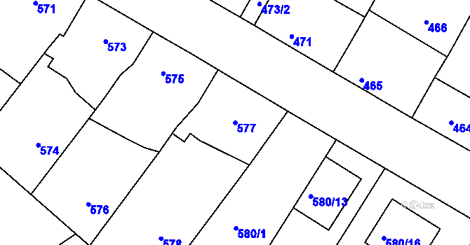 Parcela st. 577 v KÚ Vacenovice u Kyjova, Katastrální mapa