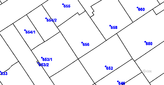 Parcela st. 656 v KÚ Vacenovice u Kyjova, Katastrální mapa