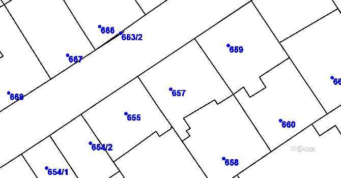 Parcela st. 657 v KÚ Vacenovice u Kyjova, Katastrální mapa