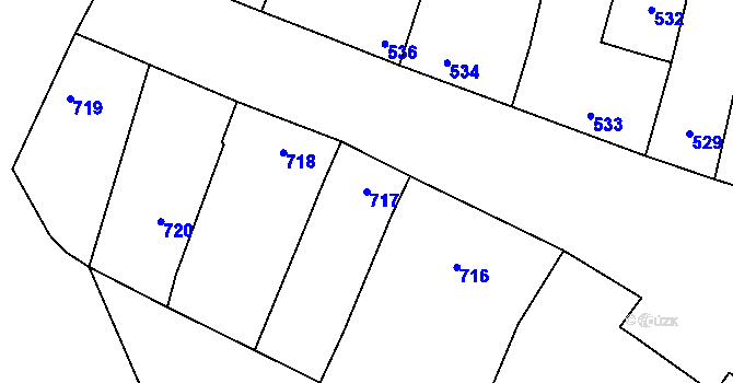 Parcela st. 717 v KÚ Vacenovice u Kyjova, Katastrální mapa