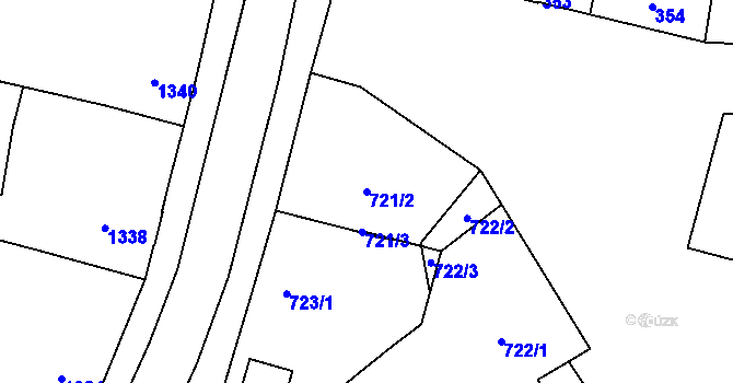 Parcela st. 721/2 v KÚ Vacenovice u Kyjova, Katastrální mapa