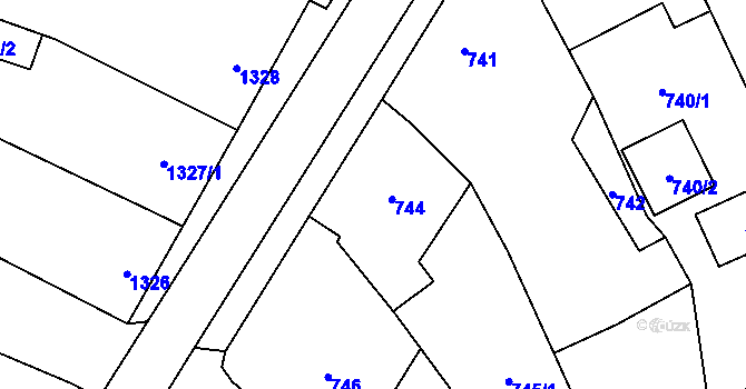 Parcela st. 744 v KÚ Vacenovice u Kyjova, Katastrální mapa