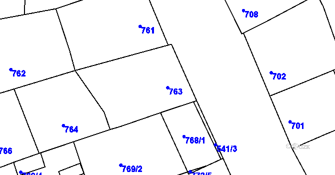 Parcela st. 763 v KÚ Vacenovice u Kyjova, Katastrální mapa