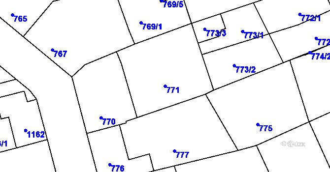 Parcela st. 771 v KÚ Vacenovice u Kyjova, Katastrální mapa