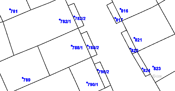 Parcela st. 788/2 v KÚ Vacenovice u Kyjova, Katastrální mapa