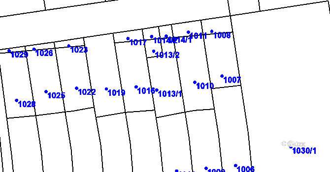 Parcela st. 1013 v KÚ Vacenovice u Kyjova, Katastrální mapa