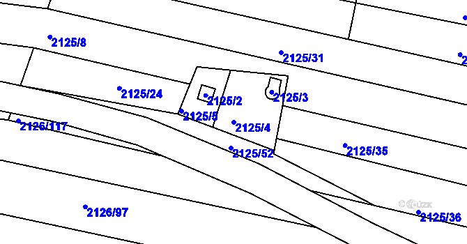 Parcela st. 2125/4 v KÚ Vacenovice u Kyjova, Katastrální mapa