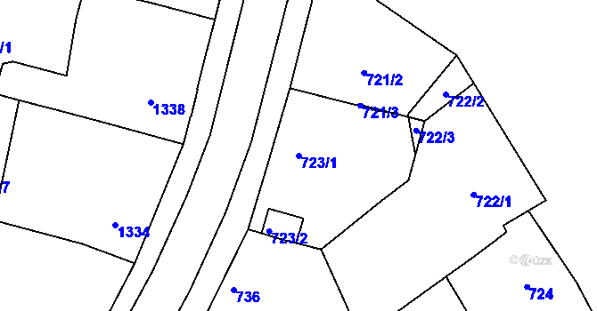 Parcela st. 723/1 v KÚ Vacenovice u Kyjova, Katastrální mapa