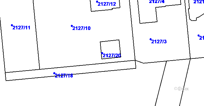 Parcela st. 2127/20 v KÚ Vacenovice u Kyjova, Katastrální mapa