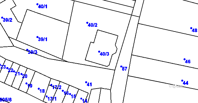 Parcela st. 40/3 v KÚ Vacenovice u Kyjova, Katastrální mapa