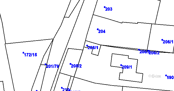 Parcela st. 208/1 v KÚ Vacenovice u Kyjova, Katastrální mapa