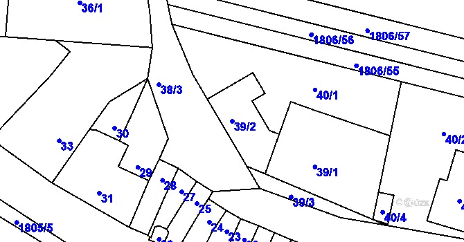 Parcela st. 39/2 v KÚ Vacenovice u Kyjova, Katastrální mapa