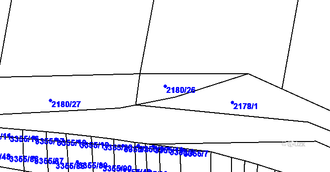 Parcela st. 2180/26 v KÚ Vacenovice u Kyjova, Katastrální mapa