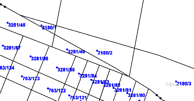 Parcela st. 2180/2 v KÚ Vacenovice u Kyjova, Katastrální mapa