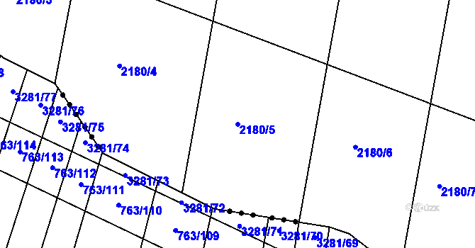 Parcela st. 2180/5 v KÚ Vacenovice u Kyjova, Katastrální mapa