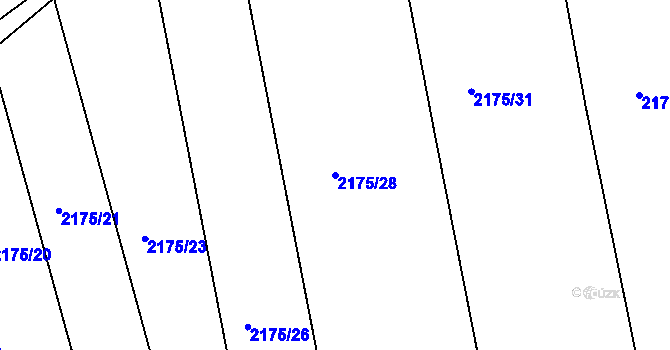 Parcela st. 2175/28 v KÚ Vacenovice u Kyjova, Katastrální mapa