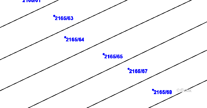 Parcela st. 2165/65 v KÚ Vacenovice u Kyjova, Katastrální mapa