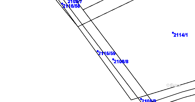Parcela st. 2116/59 v KÚ Vacenovice u Kyjova, Katastrální mapa