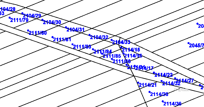 Parcela st. 2111/85 v KÚ Vacenovice u Kyjova, Katastrální mapa