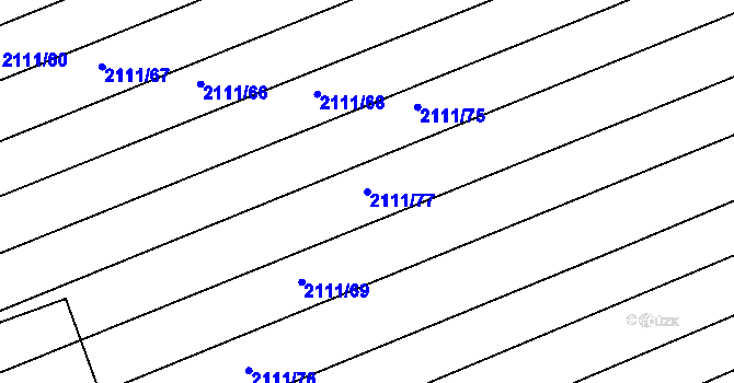Parcela st. 2111/77 v KÚ Vacenovice u Kyjova, Katastrální mapa