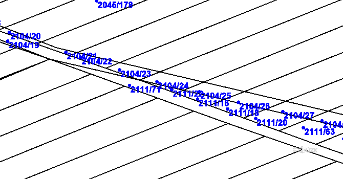 Parcela st. 2111/22 v KÚ Vacenovice u Kyjova, Katastrální mapa