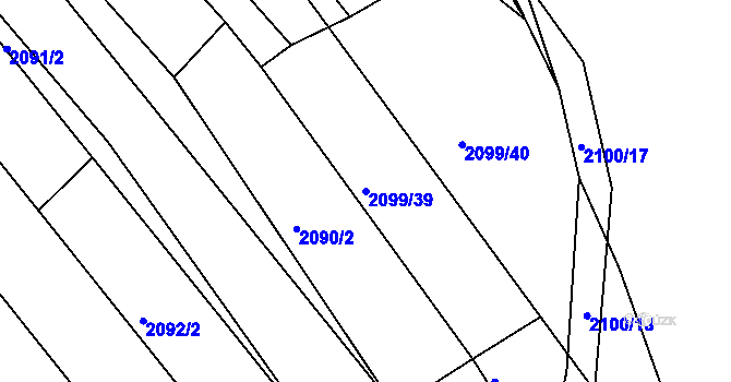 Parcela st. 2099/39 v KÚ Vacenovice u Kyjova, Katastrální mapa