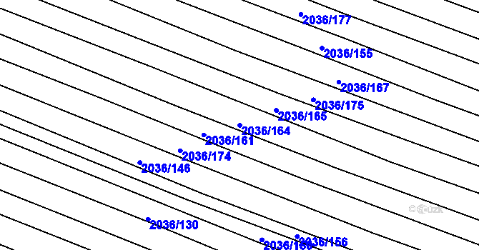 Parcela st. 2036/164 v KÚ Vacenovice u Kyjova, Katastrální mapa
