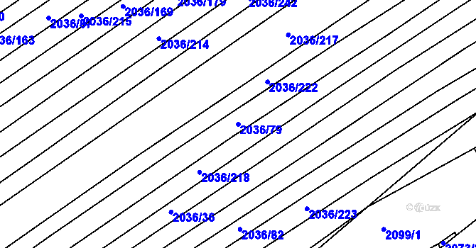 Parcela st. 2036/79 v KÚ Vacenovice u Kyjova, Katastrální mapa