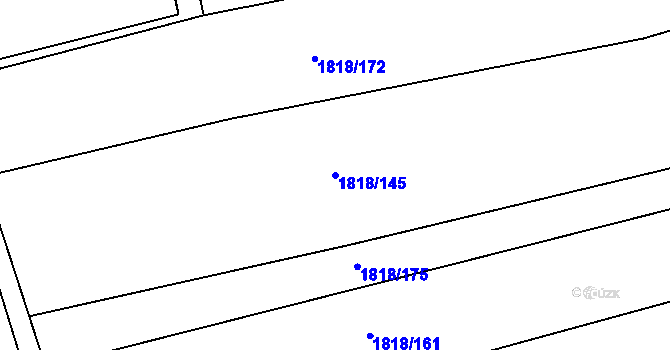 Parcela st. 1818/145 v KÚ Vacenovice u Kyjova, Katastrální mapa