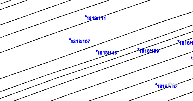 Parcela st. 1818/116 v KÚ Vacenovice u Kyjova, Katastrální mapa