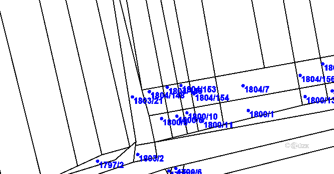 Parcela st. 1804/149 v KÚ Vacenovice u Kyjova, Katastrální mapa
