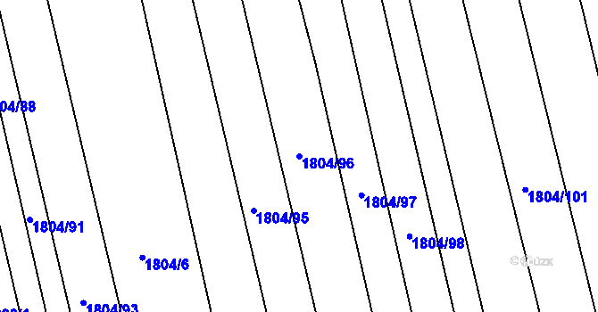 Parcela st. 1804/96 v KÚ Vacenovice u Kyjova, Katastrální mapa