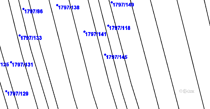 Parcela st. 1797/145 v KÚ Vacenovice u Kyjova, Katastrální mapa