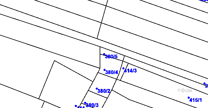 Parcela st. 380/5 v KÚ Vacenovice u Kyjova, Katastrální mapa