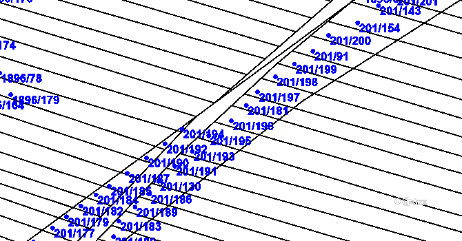 Parcela st. 201/196 v KÚ Vacenovice u Kyjova, Katastrální mapa