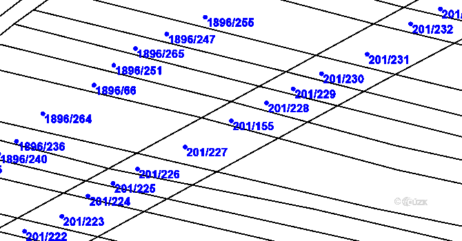 Parcela st. 201/155 v KÚ Vacenovice u Kyjova, Katastrální mapa