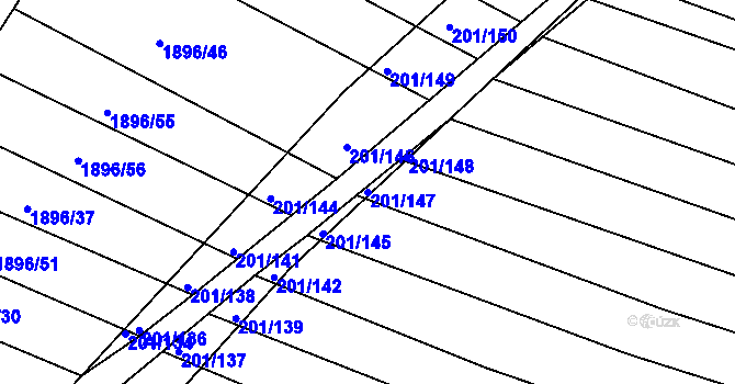 Parcela st. 201/147 v KÚ Vacenovice u Kyjova, Katastrální mapa