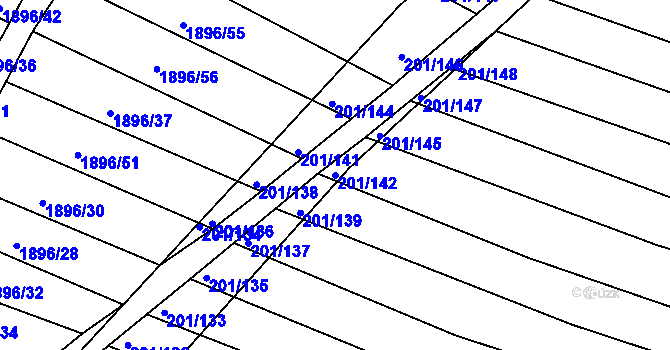 Parcela st. 201/142 v KÚ Vacenovice u Kyjova, Katastrální mapa