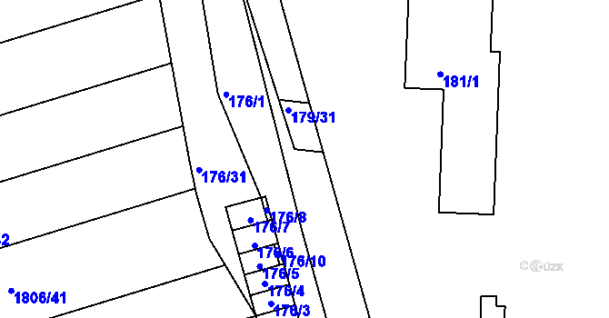 Parcela st. 179/21 v KÚ Vacenovice u Kyjova, Katastrální mapa