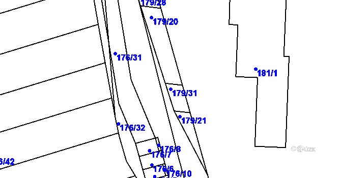 Parcela st. 179/31 v KÚ Vacenovice u Kyjova, Katastrální mapa