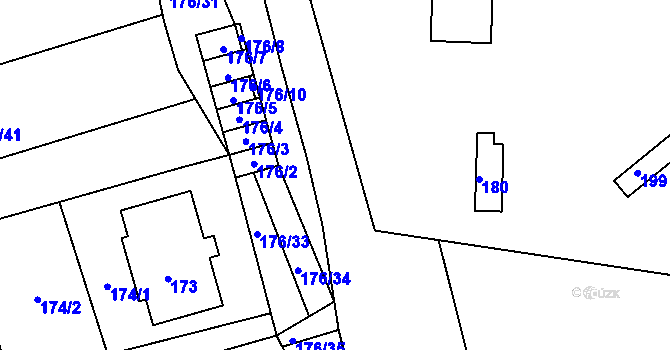 Parcela st. 179/33 v KÚ Vacenovice u Kyjova, Katastrální mapa