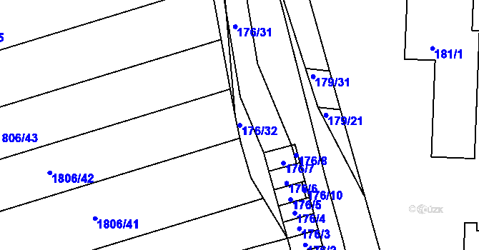 Parcela st. 176/32 v KÚ Vacenovice u Kyjova, Katastrální mapa