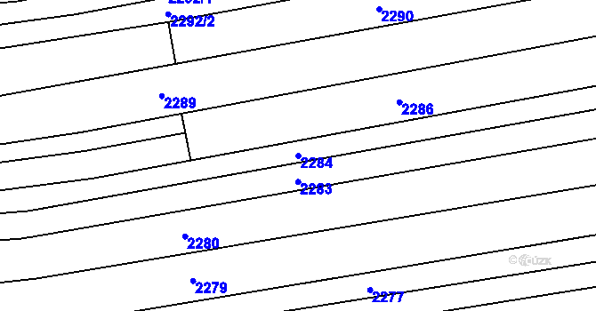 Parcela st. 2284 v KÚ Vacenovice u Kyjova, Katastrální mapa