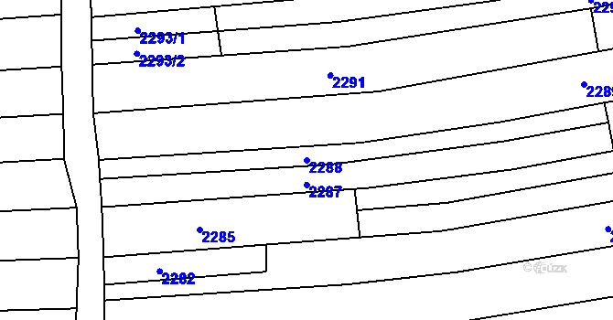 Parcela st. 2288 v KÚ Vacenovice u Kyjova, Katastrální mapa
