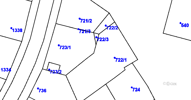 Parcela st. 723/4 v KÚ Vacenovice u Kyjova, Katastrální mapa