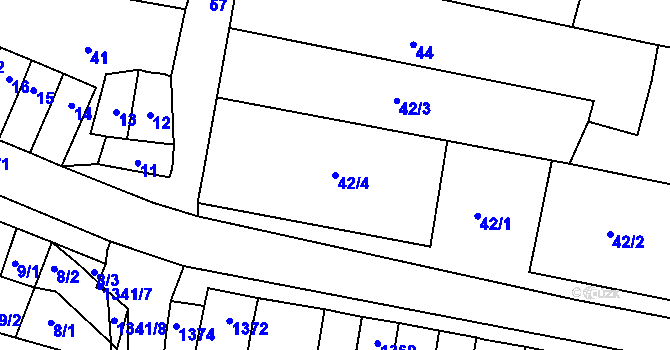 Parcela st. 42/4 v KÚ Vacenovice u Kyjova, Katastrální mapa