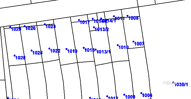 Parcela st. 1013/1 v KÚ Vacenovice u Kyjova, Katastrální mapa