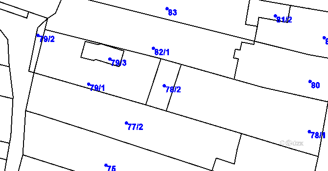 Parcela st. 78/2 v KÚ Vacenovice u Kyjova, Katastrální mapa