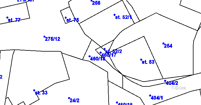 Parcela st. 460/17 v KÚ Vacíkov, Katastrální mapa
