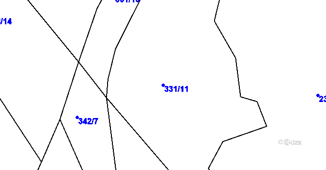 Parcela st. 331/11 v KÚ Vacíkov, Katastrální mapa